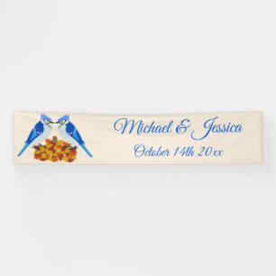 Kissing Blue Jays Fall Wedding Custom Spandoek