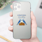 Kissing Blue Jays Fall Wedding Custom Sticker (Telefoon)