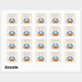 Kissing Blue Jays Fall Wedding Custom Vierkante Sticker (Vel)