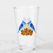 Kissing Blue Jays Fall Wedding Glas (Voorkant)