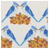Kissing Blue Jays Fall Wedding Patterned Stof (Close Up)