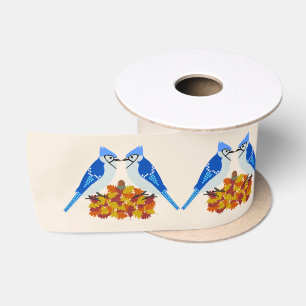 Kissing Blue Jays Fall Wedding Satijnen Lint
