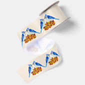 Kissing Blue Jays Fall Wedding Satijnen Lint (Achterkant)