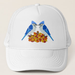 Kissing Blue Jays Fall Wedding Trucker Pet