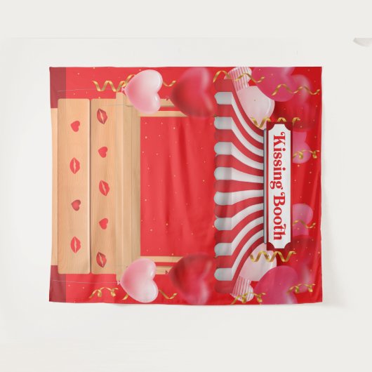 Kissing Booth Valentine Day Love Backdrop Wandkleed (Voorkant (horizontaal))