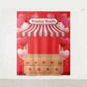 Kissing Booth Valentine Day Love Backdrop Wandkleed (Voorkant)
