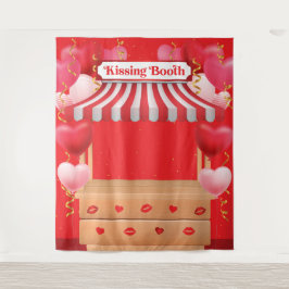 Kissing Booth Valentine Day Love Backdrop Wandkleed