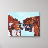 Kissing Boxers Kunst Portret Canvas Afdruk (Voorkant)