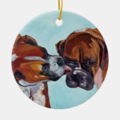 Kissing Boxers Round Ornament (Voorkant)