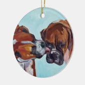 Kissing Boxers Round Ornament (Links)