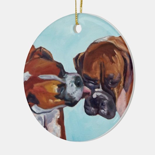 Kissing Boxers Round Ornament (Links)