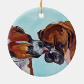Kissing Boxers Round Ornament (Achterkant)