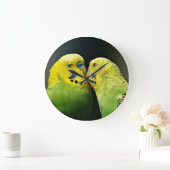 Kissing Budgie Parrot Bird Grote Klok (Huis)