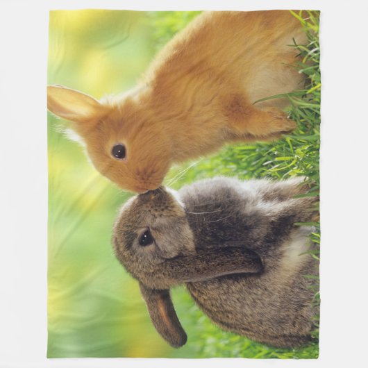 KISSING BUNNIES FLEECE DEKEN (Voorkant)