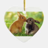 Kissing Bunnies Keramisch Ornament (Voorkant)