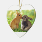 Kissing Bunnies Keramisch Ornament (Links)