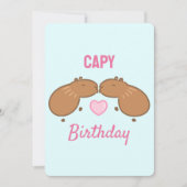 Kissing Capybara Couple Birthday Kaart (Voorkant)