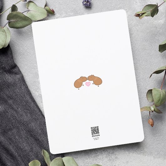 Kissing Capybara Couple Birthday Kaart