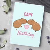 Kissing Capybara Couple Birthday Kaart