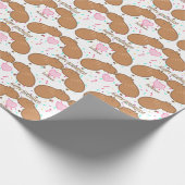 Kissing Capybara Gepersonaliseerd Cadeaupapier (Hoek)