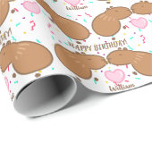 Kissing Capybara Gepersonaliseerd Cadeaupapier (Rol Hoek)