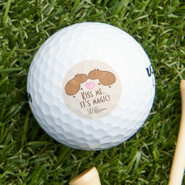 Kissing Capybaras Gepersonaliseerd Golfballen