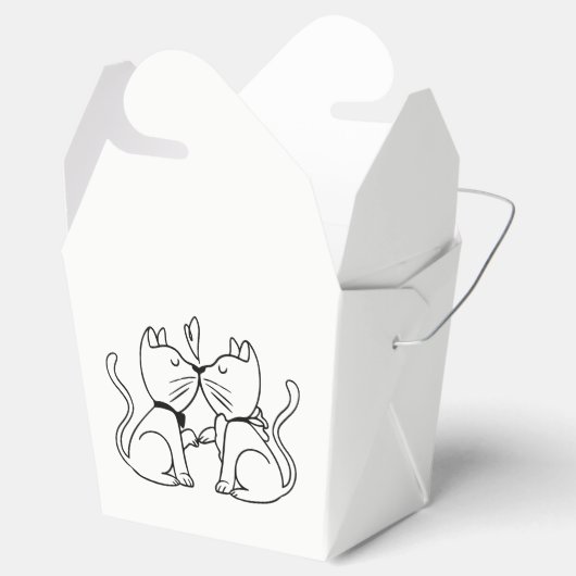 Kissing Cats Bruiloft Vrijgezellenfeest Zwart Wit Bedankdoosjes (Geopend)