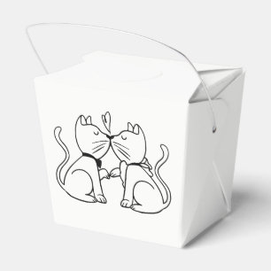 Kissing Cats Bruiloft Vrijgezellenfeest Zwart Wit Bedankdoosjes
