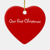 Kissing Chipmunks "Our First Kerstman" Ornament (Achterkant)