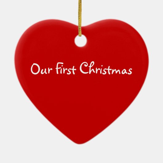 Kissing Chipmunks "Our First Kerstman" Ornament (Achterkant)