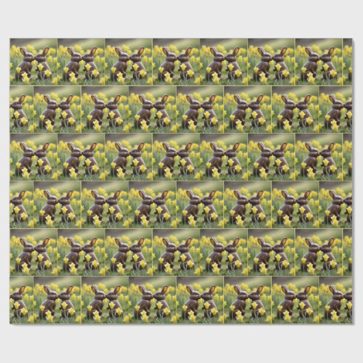 Kissing Chocolate Easter Bunnies Cadeaupapier (Vlak)
