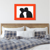 KISSING COUPLE CANVAS AFDRUK (Insitu (Slaapkamer))