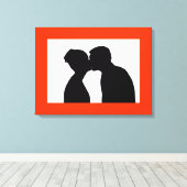 KISSING COUPLE CANVAS AFDRUK (Insitu (Houten vloer))