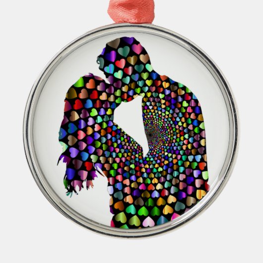 KISSING COUPLE METALEN ORNAMENT (Voorkant)