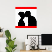 KISSING COUPLE POSTER (Thuiskantoor)
