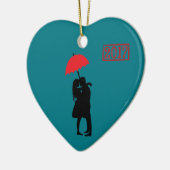 Kissing Couple Red Umbrella 2017 Keramisch Ornament (Links)