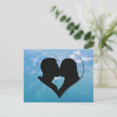 Kissing Couple Silhouette - Blue Skies Briefkaart (Staand voorkant)