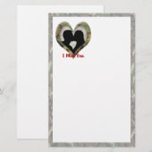 Kissing Couple Silhouette "Ik Miss You" Briefpapier (Voorkant / Achterkant)