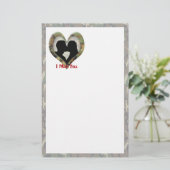 Kissing Couple Silhouette "Ik Miss You" Briefpapier (Staand voorkant)