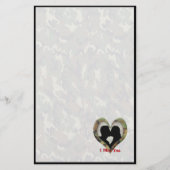 Kissing Couple Silhouette "Ik Miss You" Briefpapier (Voorkant)