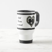 Kissing Couple Silhouette op Camouflage Heart Reisbeker (Voorkant rechts)