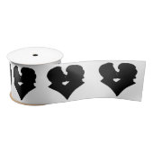 Kissing Couple Silhouette Valentine's Day Satijnen Lint (Spoel)