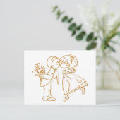 Kissing Couple Sketch Briefkaart (Staand voorkant)
