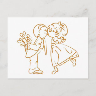 Kissing Couple Sketch Briefkaart