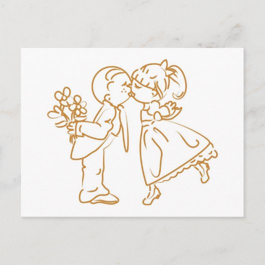 Kissing Couple Sketch Briefkaart (Voorkant)