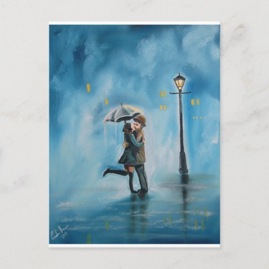 KISSING COUPLE UMBRELLA BRIEFKAART (Voorkant)