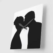 KISSING COUPLE VIERKANTE KLOK (Hoek)