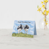 Kissing Cows bewerkbare Valentijnskaart Kaart (Gele Bloem)