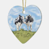 Kissing Cows  Keramisch Ornament (Links)