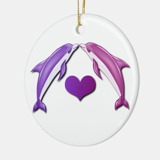 Kissing Dolphins Ornament (Links)